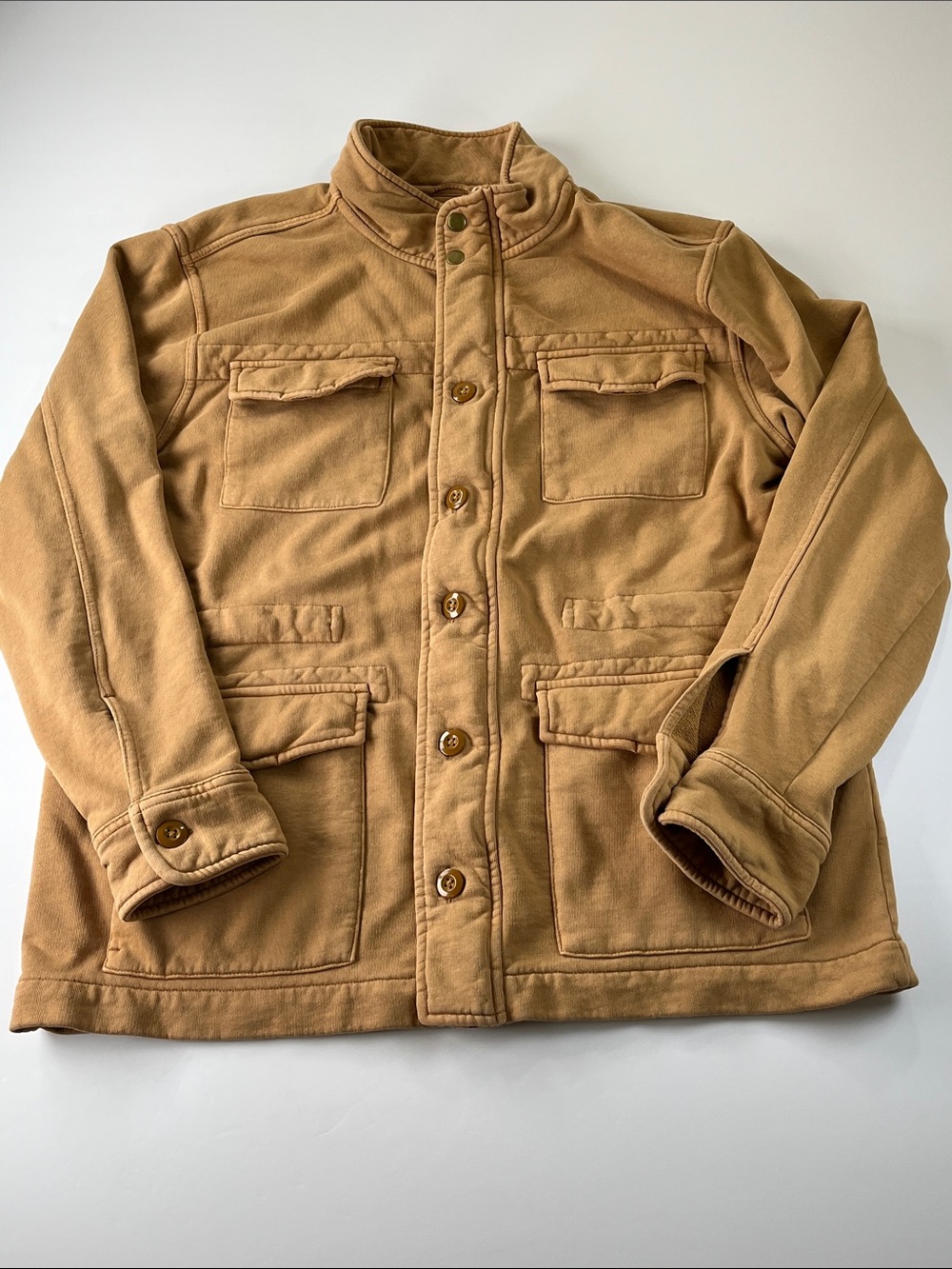Mutual Weave Men's Military-Style Field Jacket in Camel Tan Sz L